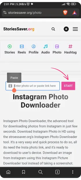 copy the url from the photo post